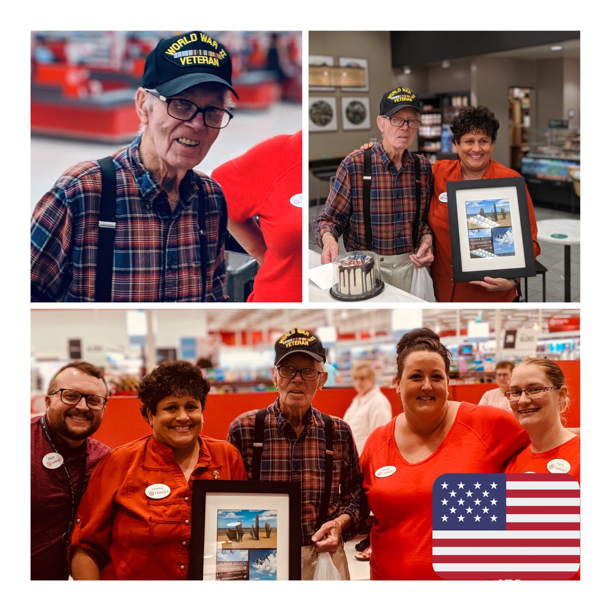 On the eve of the anniversary of the Battle of Normandy, our Service &amp; Engagement Leaders went above and beyond to create an amazing experience a WWII vet who stormed the beach at Normandy.  He also happens to be a Target regular! #TheRiv <a href="/OneEyedLance/">Lance Leithead</a> <a href="/r_d_parsons/">RD Parsons</a> @Brett_Ladley