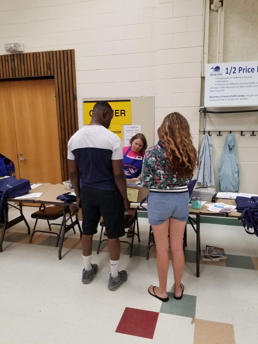 JeffcoFriends's tweet photo. Board Members & Library Trustees were also at the Whale of a Used Book Sale and here are a few photos of them working hard! These are just a few so shout out to all the Board Members and Trustees that made it out. #JeffCo #WhaleOfAUsedBookSale #JeffCoLibrary https://t.co/94W7kDYAPN