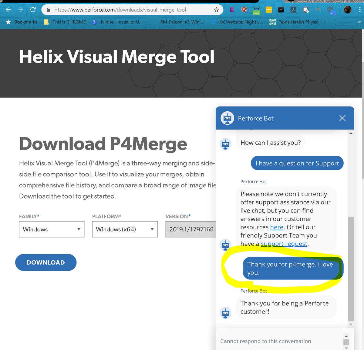 coridrew's tweet photo. Is this weird to send to support? I'm just having a moment of gratitude for my favorite git difftool (#p4merge). THANK YOU, @perforce! https://t.co/NEDeNlFhw3