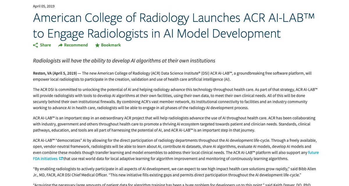 lagshea's tweet photo. #RADAIJC Dr. Bibb Allen refers to #AILab - a new program from @RadiologyACR https://t.co/L071gQR8Ff