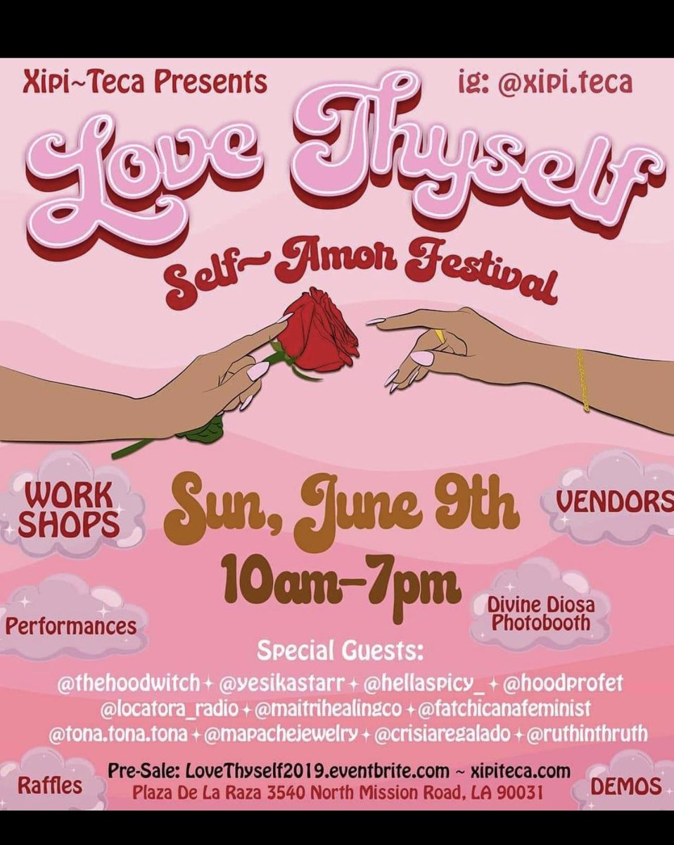 GTWT_Leadership's tweet photo. REMINDER!!! This Sunday, June 9th from 10am-7pm is the Love Thyself Self-Amor Festival. Join us either by purchasing a ticket or volunteering ❤❤❤ If anyone is interested make sure you contact our program coordinator Aurora. Her email is abermeo@gtwt.org . Thank you 🤗 #GTWT https://t.co/shkjdbl4b1