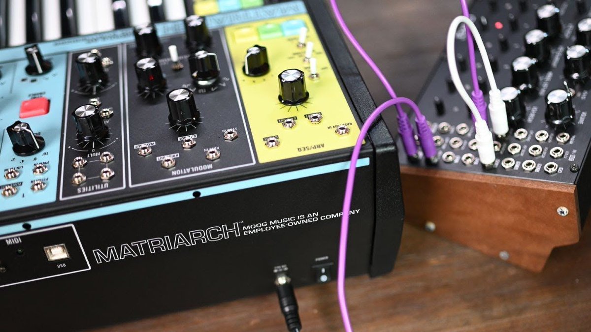 The <a href="/moogmusicinc/">Moog Synthesizers</a> Matriarch plays well with others. To showcase this, Nick Valente of #Moog connected the Matriarch to the Moog DFAM (Drummer From Another Mother) and explored the pairing of rich melodic tones and percussive sounds: youtu.be/_94SXOJwQtY <a href="/Moogfest/">Moogfest</a>