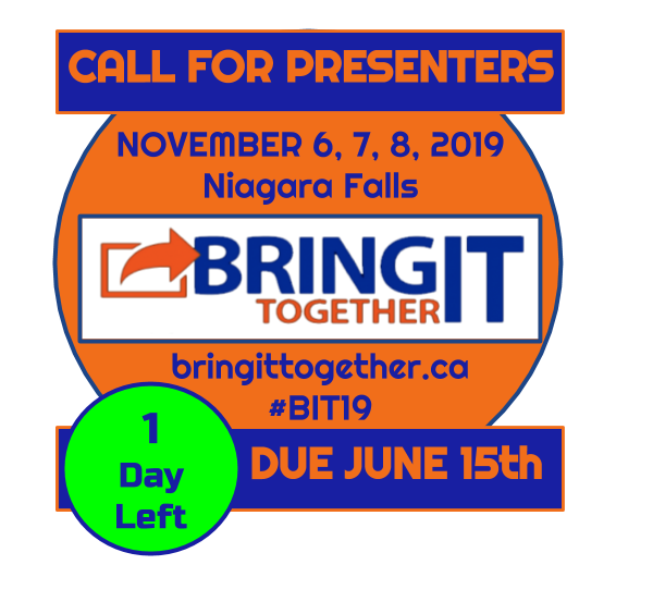 's tweet image. 🎶Tomorrow, tomorrow, #BIT19 proposals are due Tomorrow...it’s only 1 day away!!! 🎶  Bringittogether.ca #onted #ontedleaders #fnmied #edtech #cdned #ontarioeducation