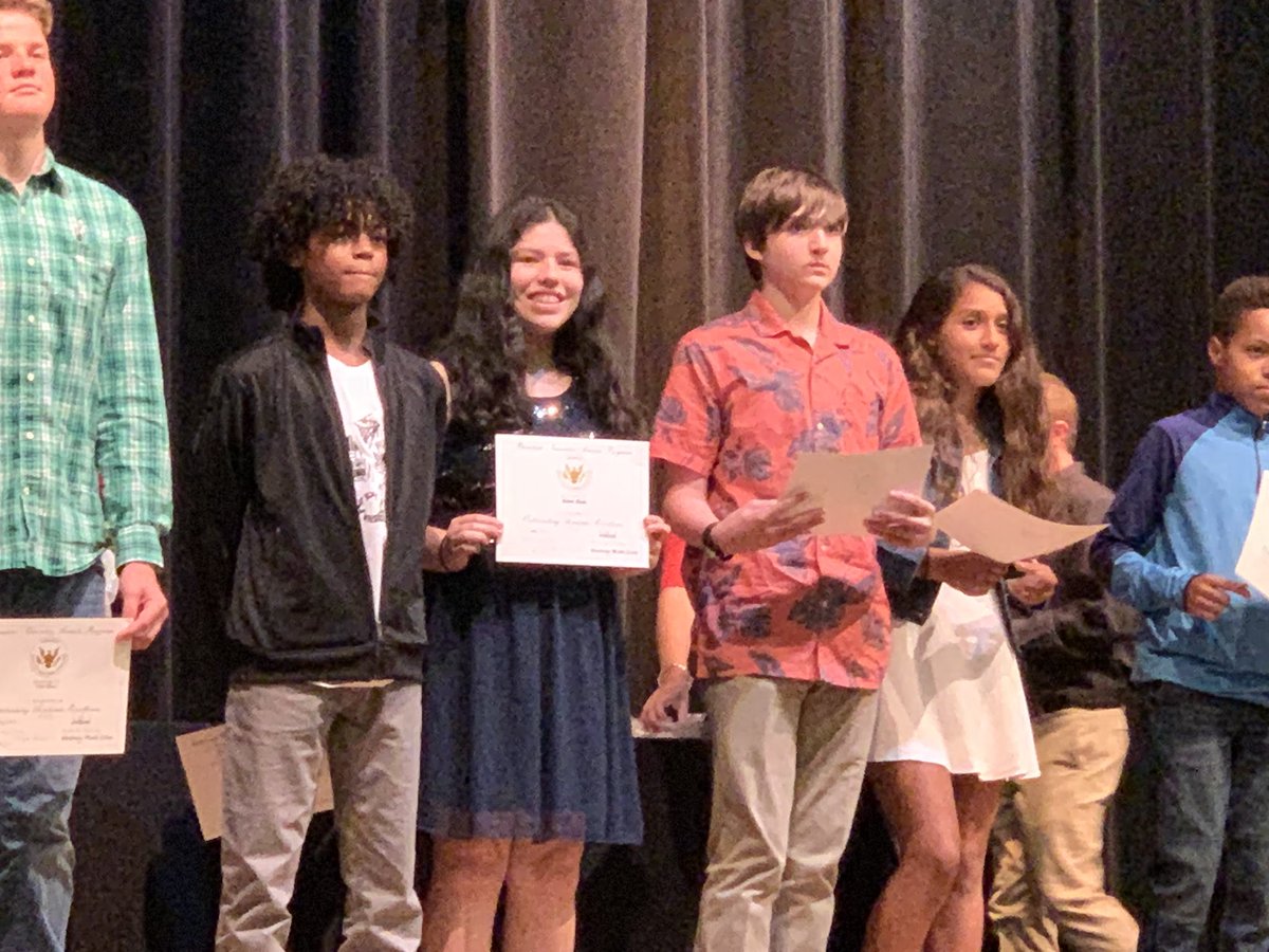 CantuMaricela's tweet image. Congrats Salma on receiving the Presidential Award during the @woodbridge_ms 8th Grade Awards Ceremony. On to @WoodbridgeHS next year! @NISDPatNeff ✅ out the Texans sweatshirt in her locker. #onceaTexanalwaysaTexan #APprogram #PLTW