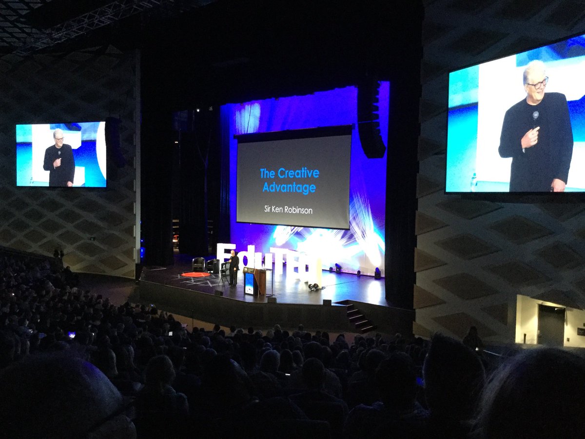 “The Creative advantage” plenary talk by Sir Ken Robinson, always challenging the status quo, love it #EduTECHAU #DigitalTransformation #educationmatters