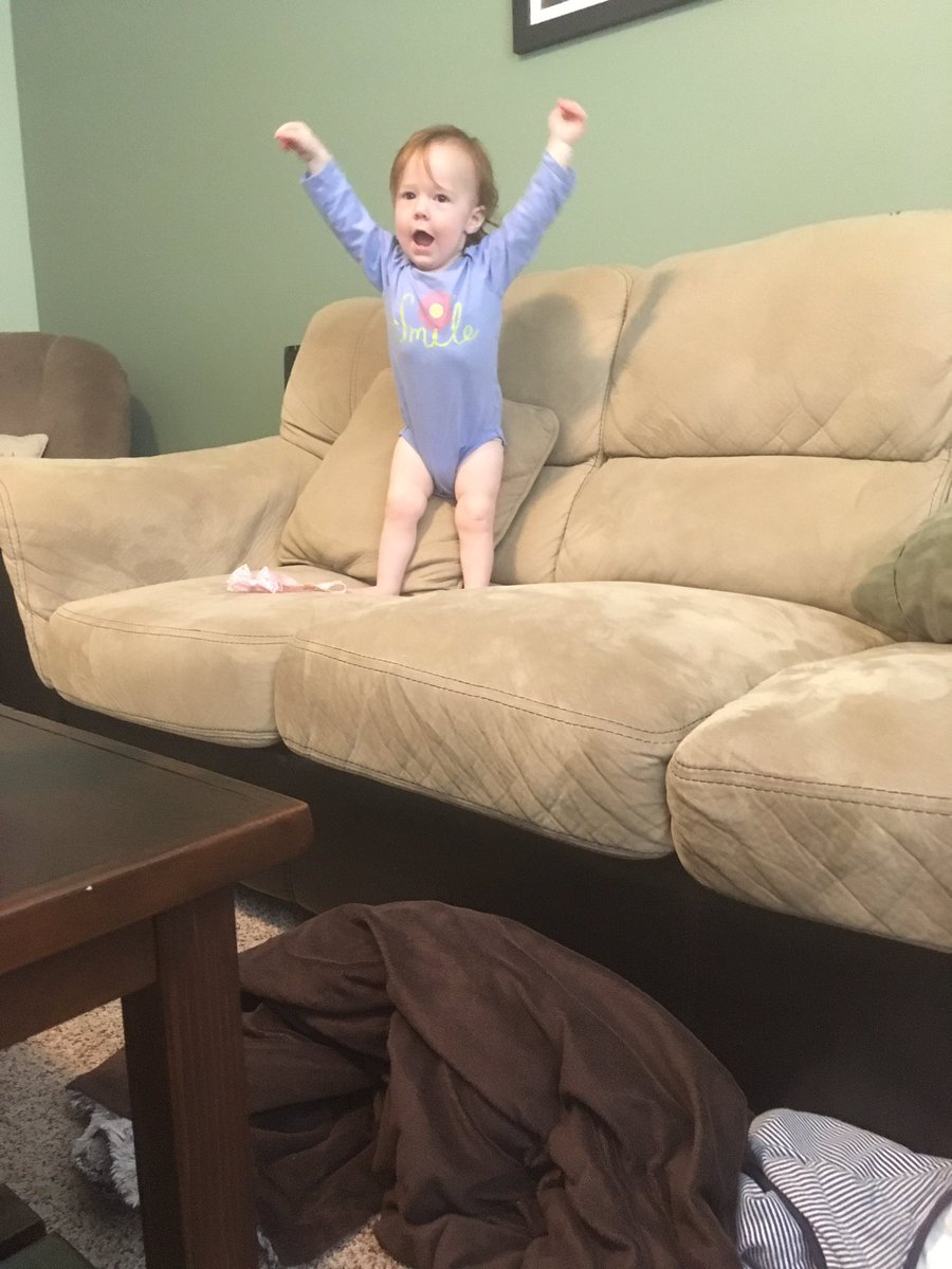 Tiny Peanut is seriously invested in #Americanninjawarrior #futureninja