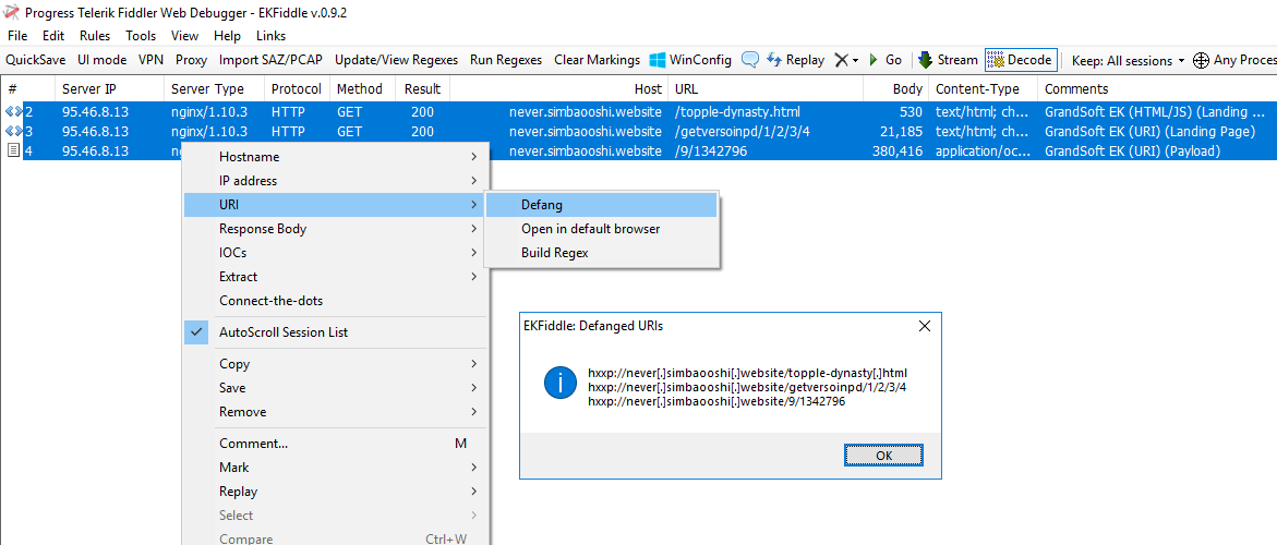 EKFiddle's tweet photo. #EKFiddle Version 0.9.2
- Added option to defang URI 
 via Context menu -> URI -> Defang (copies to clipboard)
- Improved skimmer extraction
- Some UI and bug fixes
https://t.co/U67qZosp1e https://t.co/cluqbllKYf