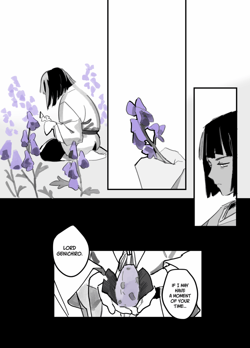 [sekiro, dead wolf au] "ohagi", kuro poisons the immortal lord genichiro: pages 1-3 