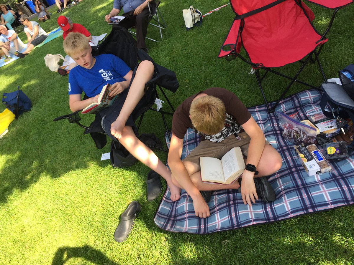 AlisonLiley's tweet photo. Storms caused tonight’s #WhitakerFest with @T_Blanchard to be cut short. The boys enjoyed their first concert in the garden and were glad we managed to get seats in the shade &amp; close to the music. #boymom #lileyboyssummer2019 @mobotgarden https://t.co/g2fYIaNch3