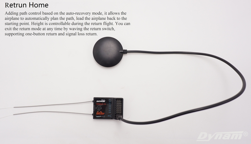 RcDynam's tweet image. The new comer-DETRUM SR86A-G Autopilot Receiver （GPS,Back Home ,Return Data）
-Support normal wing, fly wing, V-tail airplanes, and 3D planes.
-Five flight modes
-Use with Detrum 8CH/9CH transmitter, supporting one-button return and signal loss return.