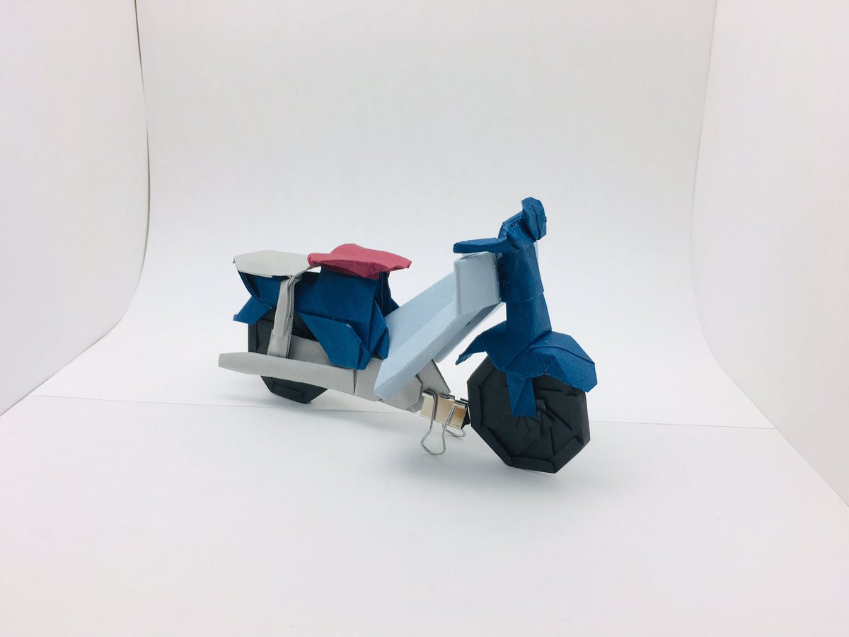 値下げ可　折り紙 オートバイ　スーパーカブ　神谷哲史　３台セット 神谷哲史さんのオートバイ。 Motorcycle designed by Satoshi Kamiya