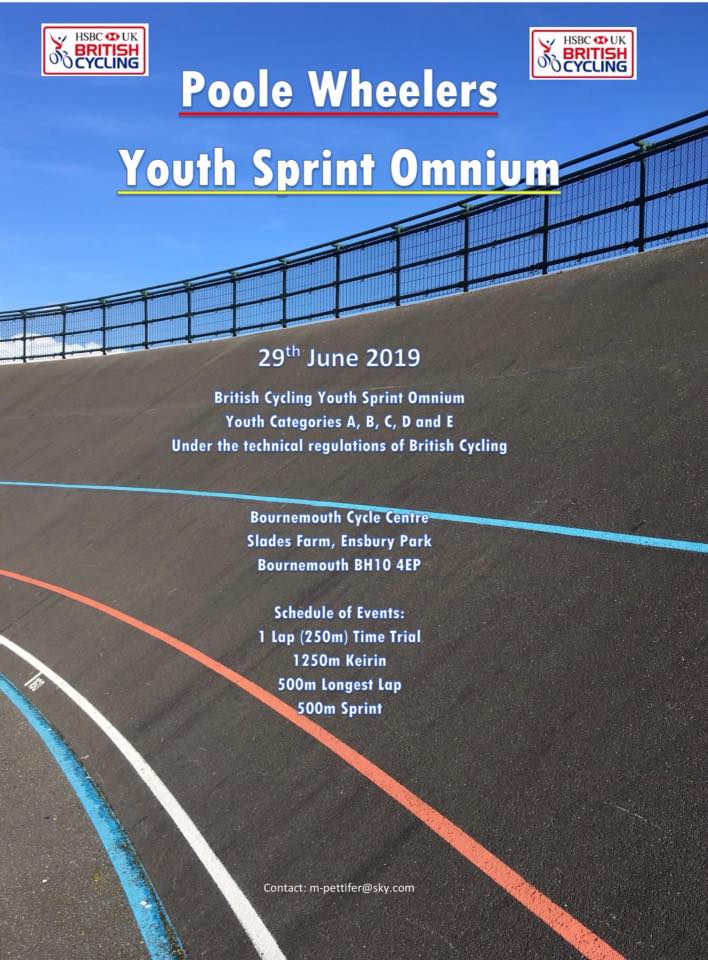 Poole Wheelers Youth Sprint Omnuim 29th June
If you have already entered Thank - see you on the day
If not time to enter now
britishcycling.org.uk…/Poole-Wheelers-Youth-Sp…