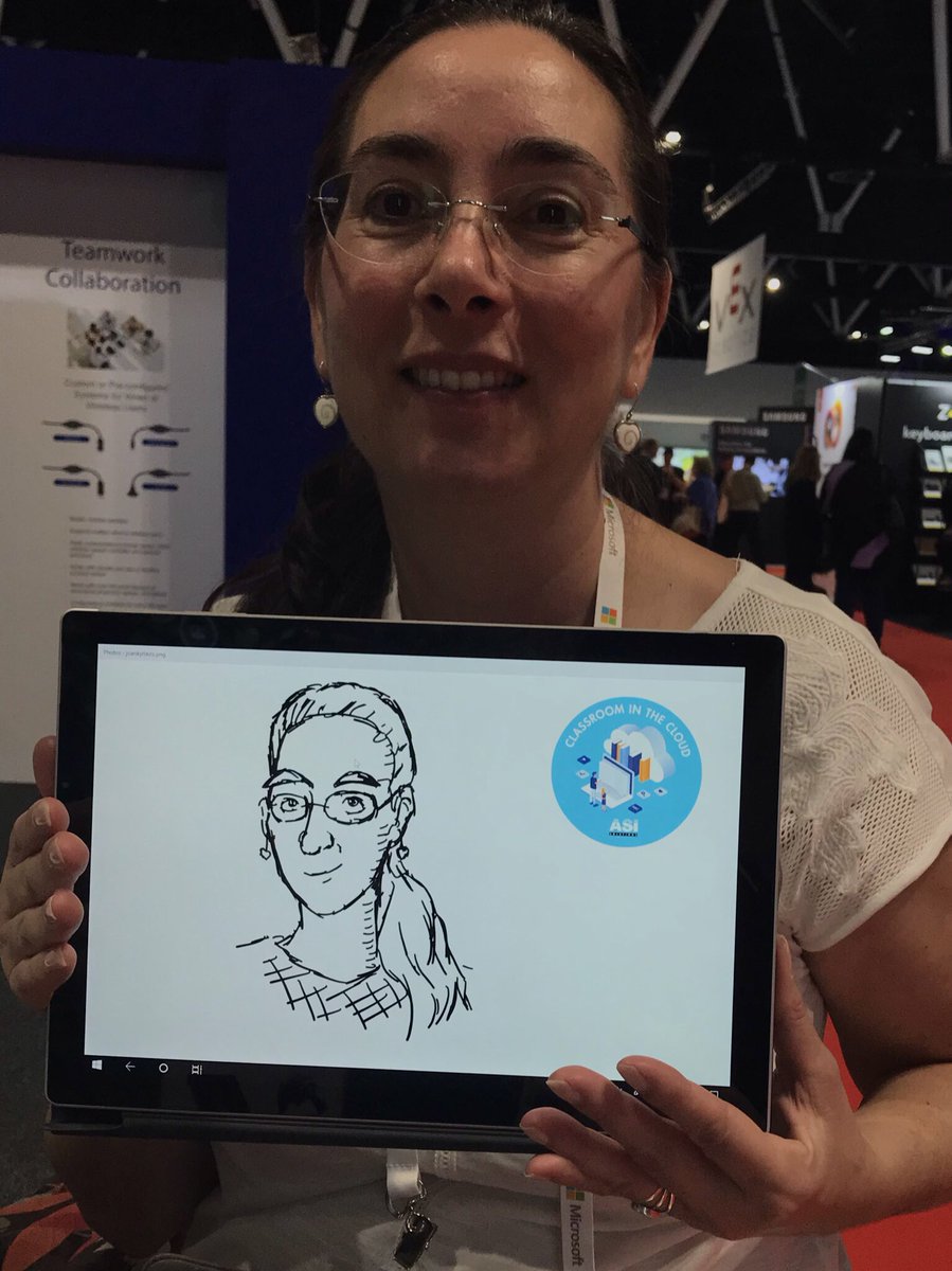 Joan_KY1's tweet photo. Getting my sketch done the resident artist at EduTech #asisolutions https://t.co/cKCFXiLamr
