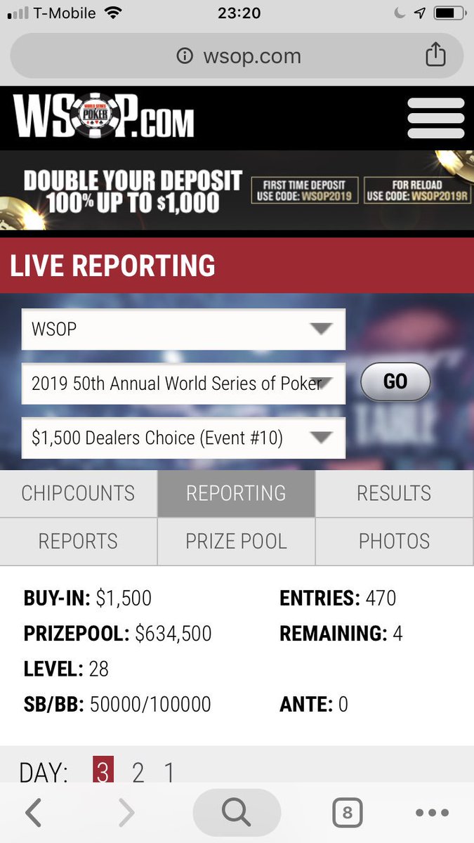 池内一樹 ポーカー 木原さん 今年のwsopはトーナメントほとんど出ないと言ってたのに キャッシュが卓割れしてふらっと出た 1500ディーラーズチョイスでちゃっかりファイナル進出 残り4人 2本目のブレスレットなるか