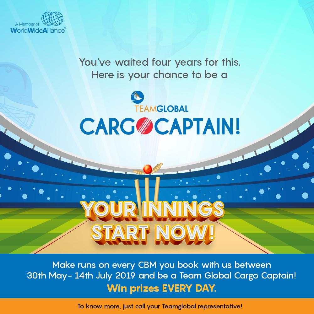 Teamglobal_Log's tweet image. The #WorldCup2019 frenzy has caught on at #Teamglobal! Join us on this first-ever contest where you can make runs with every CBM you book with us. Be a Teamglobal CARGO CAPTAIN and win amazing prizes! 

#CargoCaptain #WorldCup #WorldCupFever #WinMore #Contest