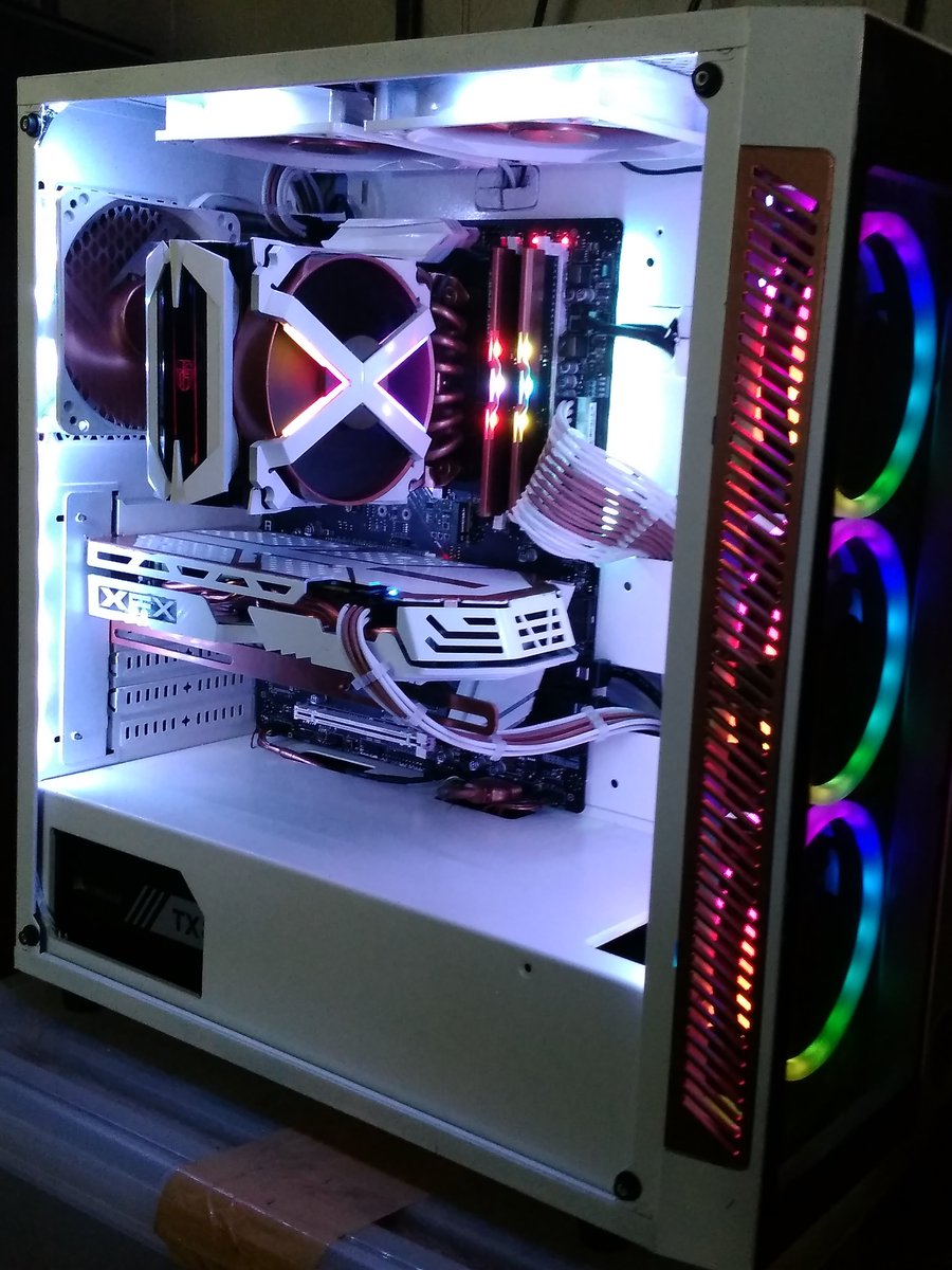 amdbuilder1967's tweet photo. Trying to decide, should I liquid cool this, or leave it as it is. #pc #pcmods #pcmodding #pcgaming #nerd #nerdlife #pcbuild #pcsetup #AMD #amdryzen #RYZEN #amdrt #AMDRTP #betterred #modmymods #msi #corsair #alphacool #frozenqpctech #mnpctech https://t.co/esC8I78K0Y