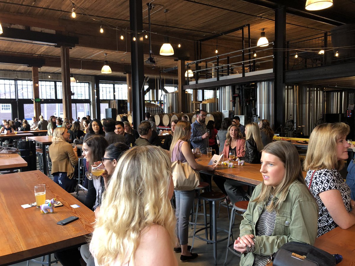 Jacquecoe's tweet image. Fantastic panel at #PRSAPugetSound #BeersandCareers with Dan Lee of #PRTalent at Optimism Brewery