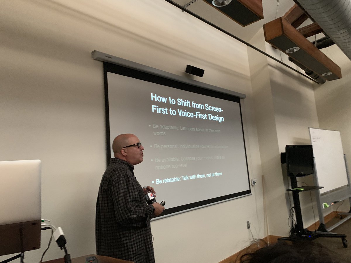 estojakovic's tweet photo. Guide to shift #ux from screens to voice #VoiceFirst design from @belgort #chifoo @ConnectiveDX https://t.co/mQ85kjMrdu