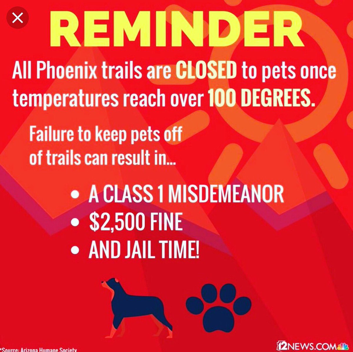AZSDRescue's tweet photo. The temperatures are rising! Here’s a reminder to check the pavement before stepping out with your fur friends and keep them off the trail in this summer heat! 🐶 .
.
.
#azsdr #azsmalldogrescue #dog #dogs #rescue #hot #phoenix #arizona #summer #nokill #nonprofit #dontgetfined https://t.co/mIT7oi4NGH