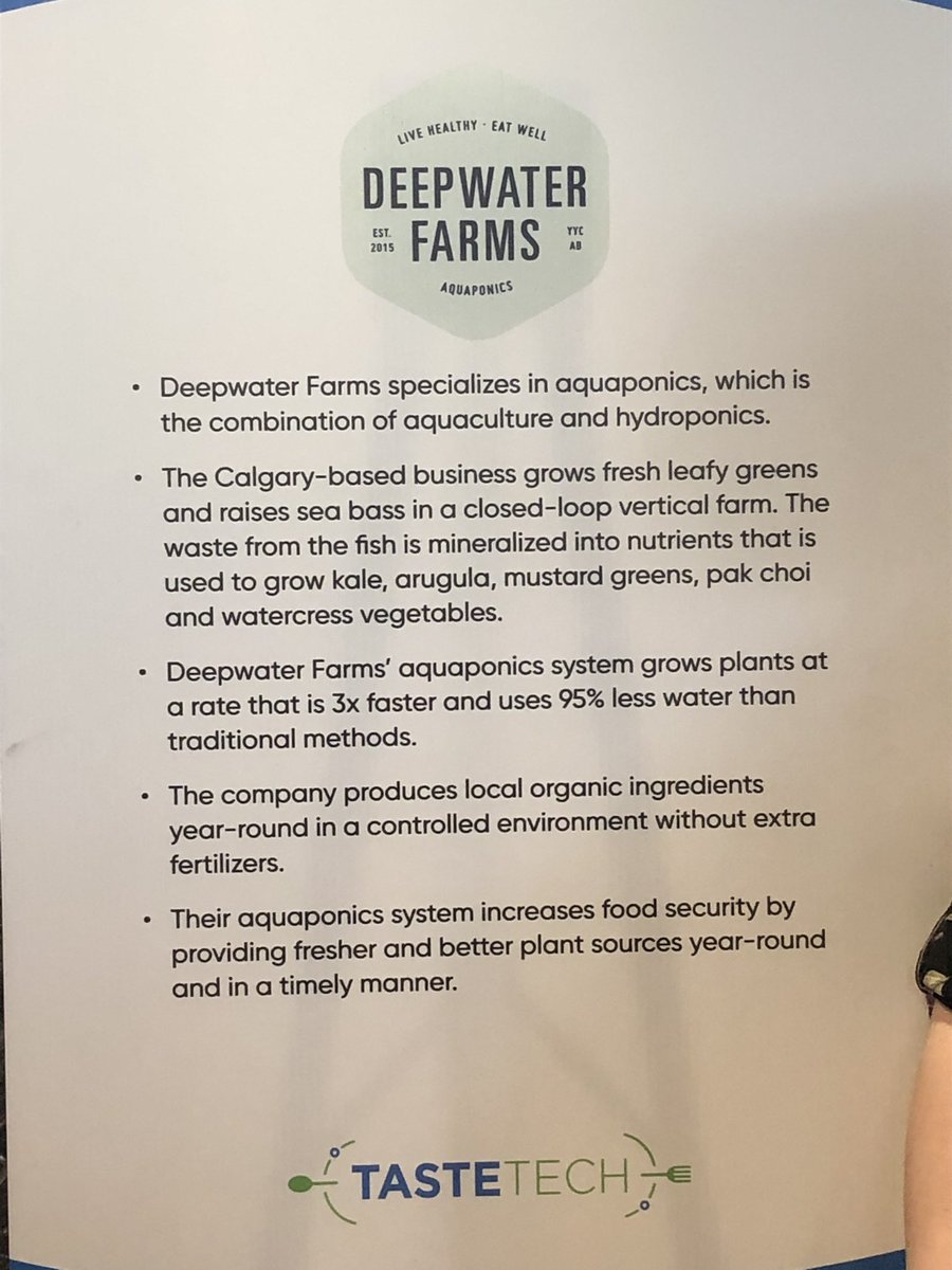 CortevaCA's tweet image. So many great food features at #TasteTECH from AquaBounty Technologies , Entomo Farms and Deepwater Farms. What a great night with @ASTechFDN and @GenomeAlberta!
