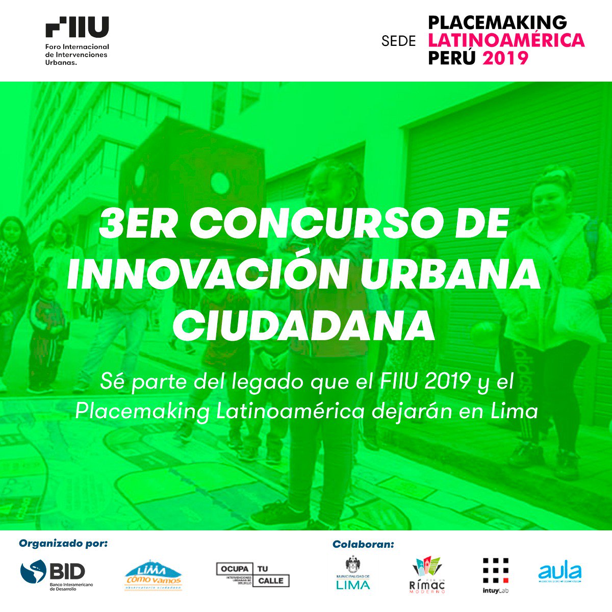 aula_pe's tweet photo. @aula_pe colabora en el  📣3ER CONCURSO DE INNOVACIÓN URBANA CIUDADANA📣
¿Tienes ideas para intervenir la ciudad? ¡Entonces este concurso es para ti! Las fechas de postulación van desde el 3 al 30 de junio del 2019.¡Consulta las bases aquí ---> https://t.co/VKsPTUB7iJ!
#FIIU2019 https://t.co/VW3PmCH1OY