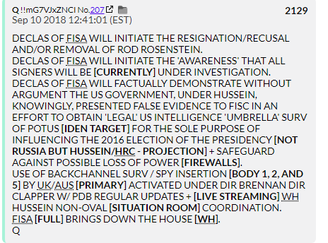 83. QDrop 2129 DECLAS will force Rosenstein out of power. Prove the corruption of Obama, destroy the Deep State, make the sun brighter, flowers smell better, and make your man last twice as long in bed (If that still isn't 2 minutes we'll round up). None of this happens.