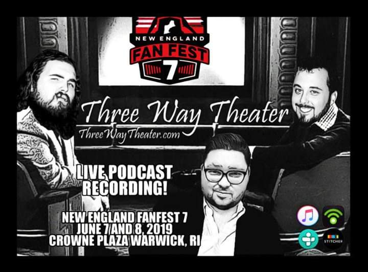 ThreeWayTheater's tweet image. This weekend is gonna be a big one for your boys at #ThreeWayTheater! Fri night JC inducts his good friend @SeanSt_Onge into the NEHOF and Sat #TWT will be recording live from the #NEFanFest7 for our 3 year anniversary! + @theNCWtweets tickets &amp;amp; so much more. Come hang out!