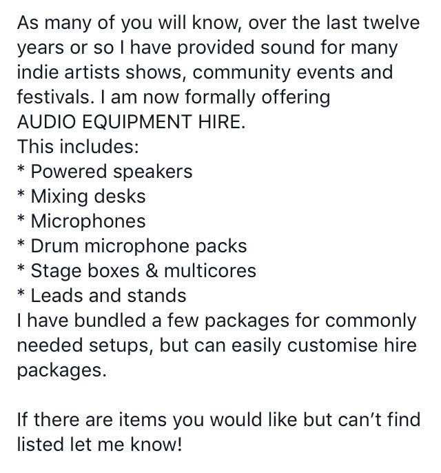 LastMatchRecord's tweet image. NOW OFFERING AUDIO EQUIPMENT HIRE. 
lastmatchrecordings.com/equipmenthire.…

#audiohiremelbourne #pahiremelbourne #pahire #audiohire #soundequipmentrental #melbourne #musiciansmelbourne #microphone #mixingdesk #poweredspeakers #multicore #stagebox #bands #solosinger #festivals #events #livesound