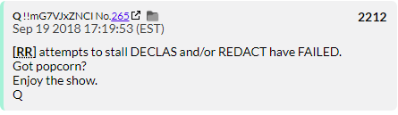 91. QDrop 2212 declares Rosenstein has failed to stop DECLAS and to grab some popcorn. DECLAS doesn't happen anyhow.