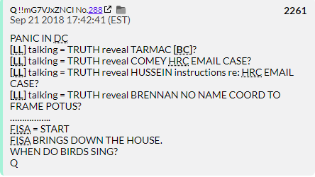 94. QDrop 2260 and 2261 Tell us Lynch has flipped on the Deep State. This continues to violate the "NO DEALS" policy Q has had in place. Why is Lynch getting a deal now? Why didn't Q give Hillary a deal a year ago? Q is a flip flopping moron unfit to run this operation.