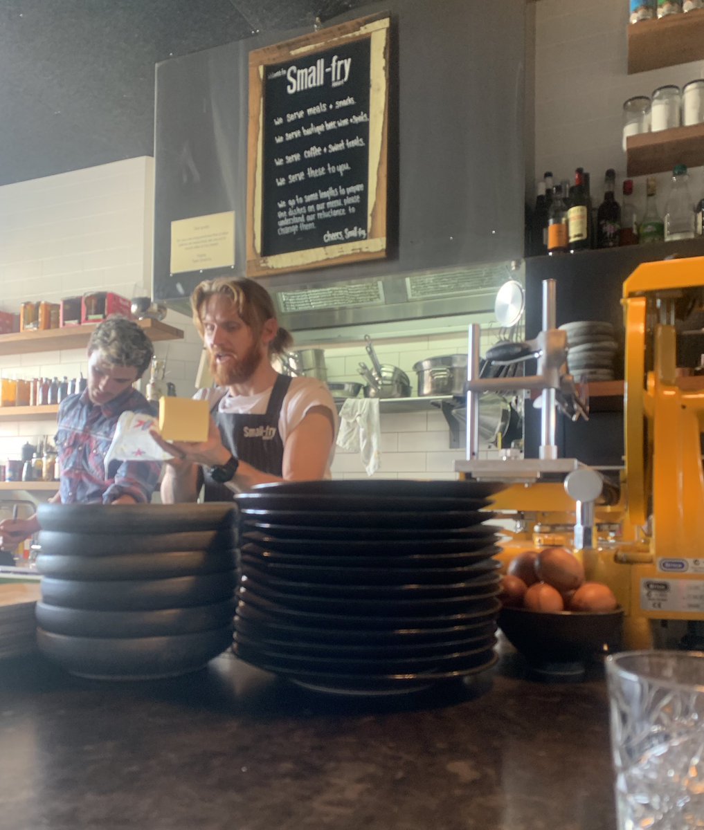 Been meaning to get to Small-Fry for ages. Tiny venue has patrons seated where the sublime flavours are produced. Day trip to #Hobart today allowed for a visit, which didn’t disappoint!! Thanks <a href="/ChefRhysHannan/">Chef Rhys Hannan</a>