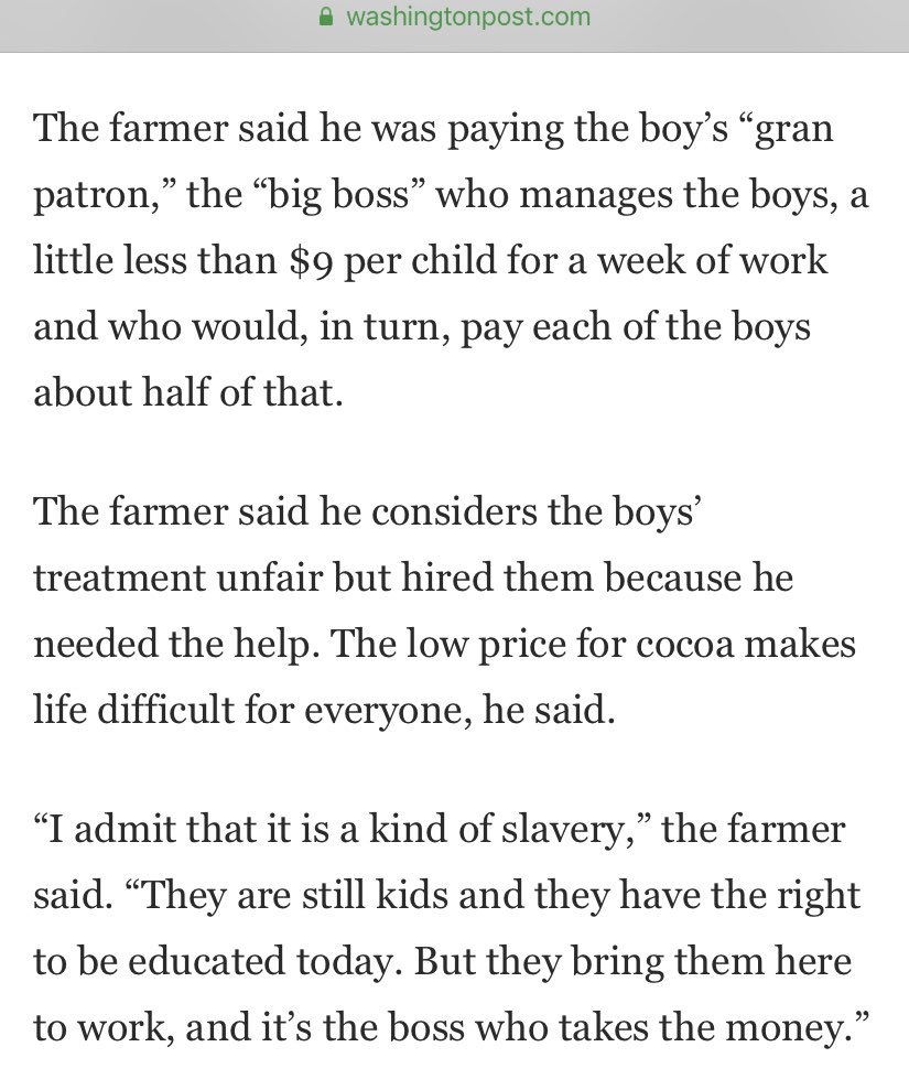 periodic reminder that the chocolate industry’s major corporations are all deliberately profiting off of child slavery