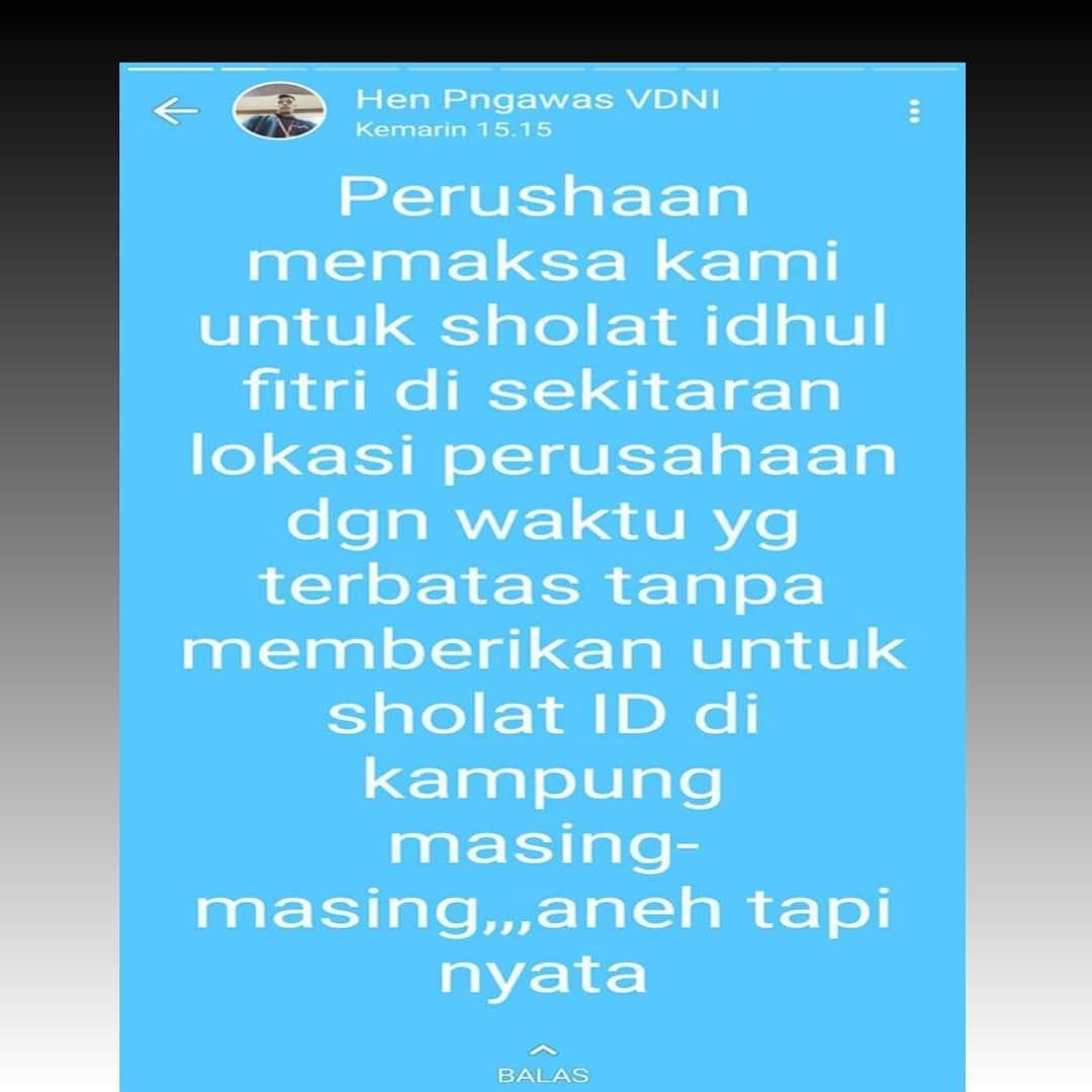 MohammadMusawa's tweet photo. Kerja diperusahaan cina,mau sholat ied gak dikasih kebijakan.Lokasi PT. VDNI sulteng...
#SaveOurDemocracy
#KedaulatanRakyat
#JihadKonstitusional
#DiskualifikasiJokowi
#PrabowoWinRealCount
#RakyatDitekanRakyatMelawan
#PrabowoTheNextLeader
#StopKriminalisasiUlama
#SatuKomandoIBHRS https://t.co/tcaS6Fyf34