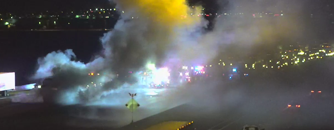 I-10 EB at Litchfield: A car carrier is on fire spewing lots of smoke ...