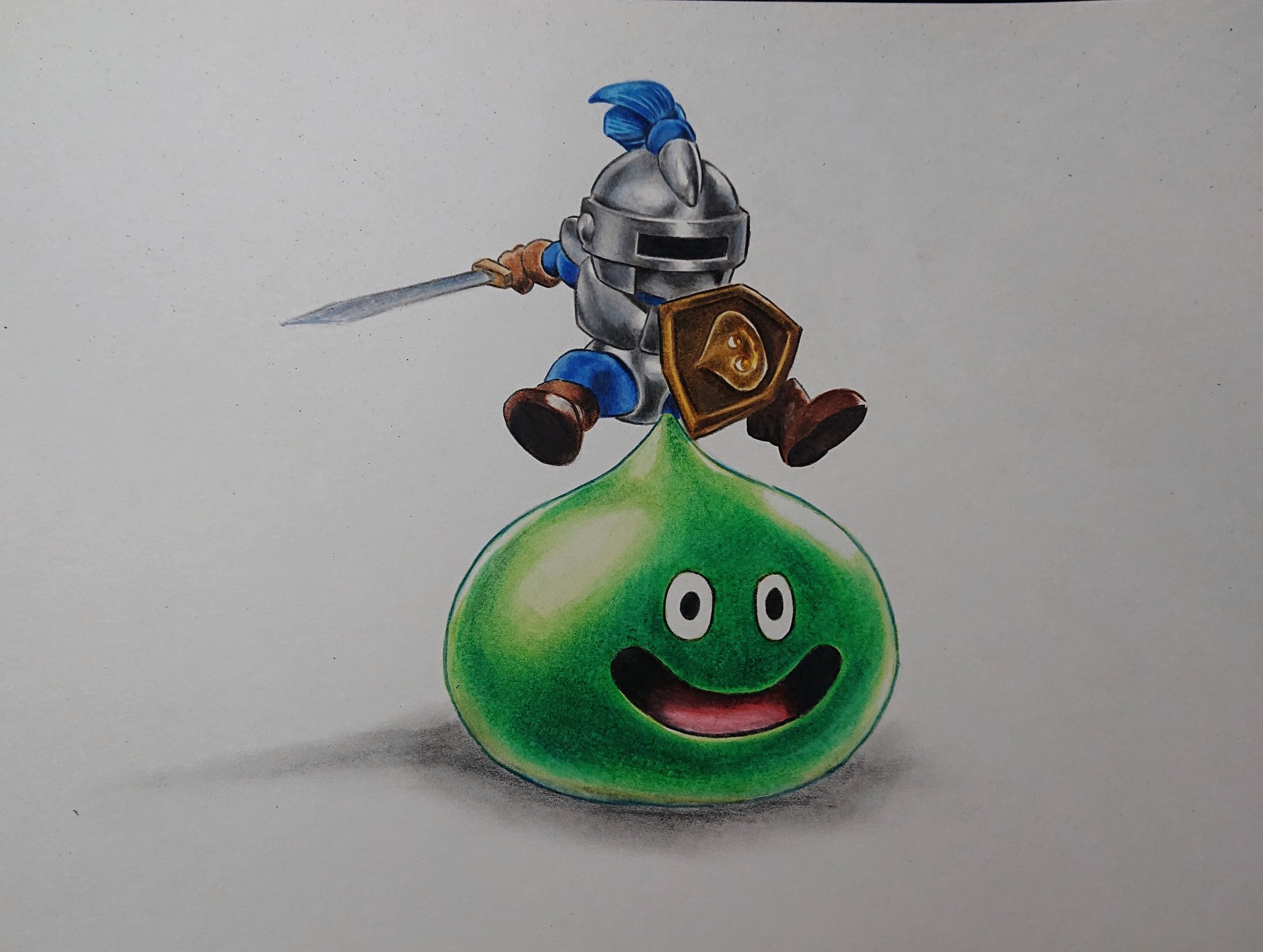 ケイ Dq10 紅蓮の魔剣士 色鉛筆でスライムナイト描きました 初めてプレイしたドラクエ 5 Ps2 で 最後までお世話になったモンスターです Dqx Dq10 ドラクエ10 ドラクエx ドラクエ5 ドラゴンクエスト イラスト 色鉛筆画 T Co 5ja01yvuuw
