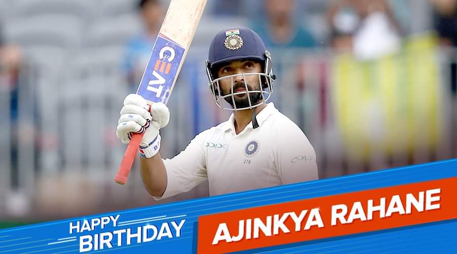 Happy birthday to my favorite batsmen ajinkya rahane      