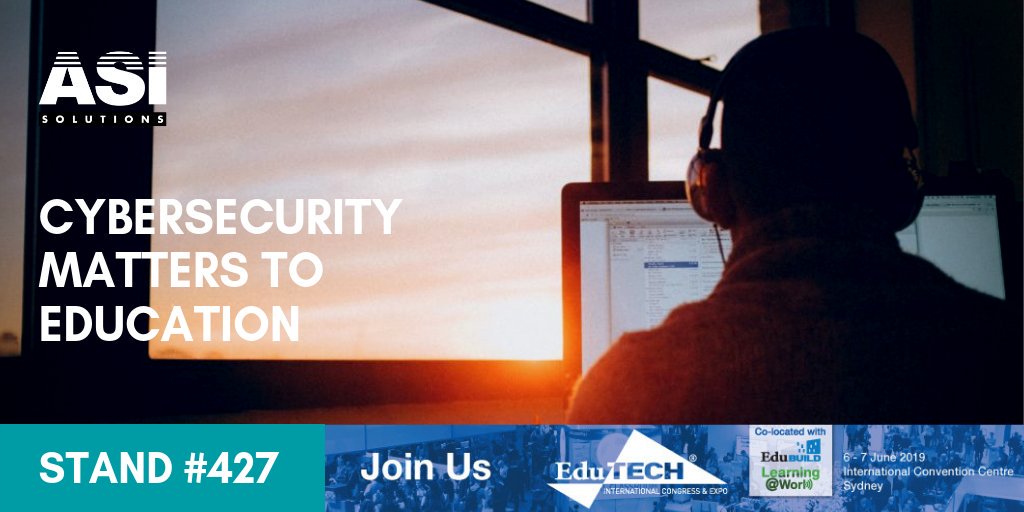 ASI_Solutions's tweet photo. @ASI_Solutions Daniel Johns is running a sessions on why #cybersecurity matters to #education.  Visit stand #427 to get the latest info #EduTECHAU #EduTECH2019 #edutech https://t.co/NX4IO3CZEG