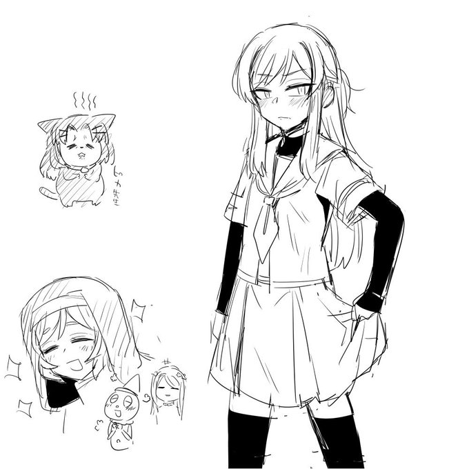 らくがきと、昔描いたキャラデザ案 