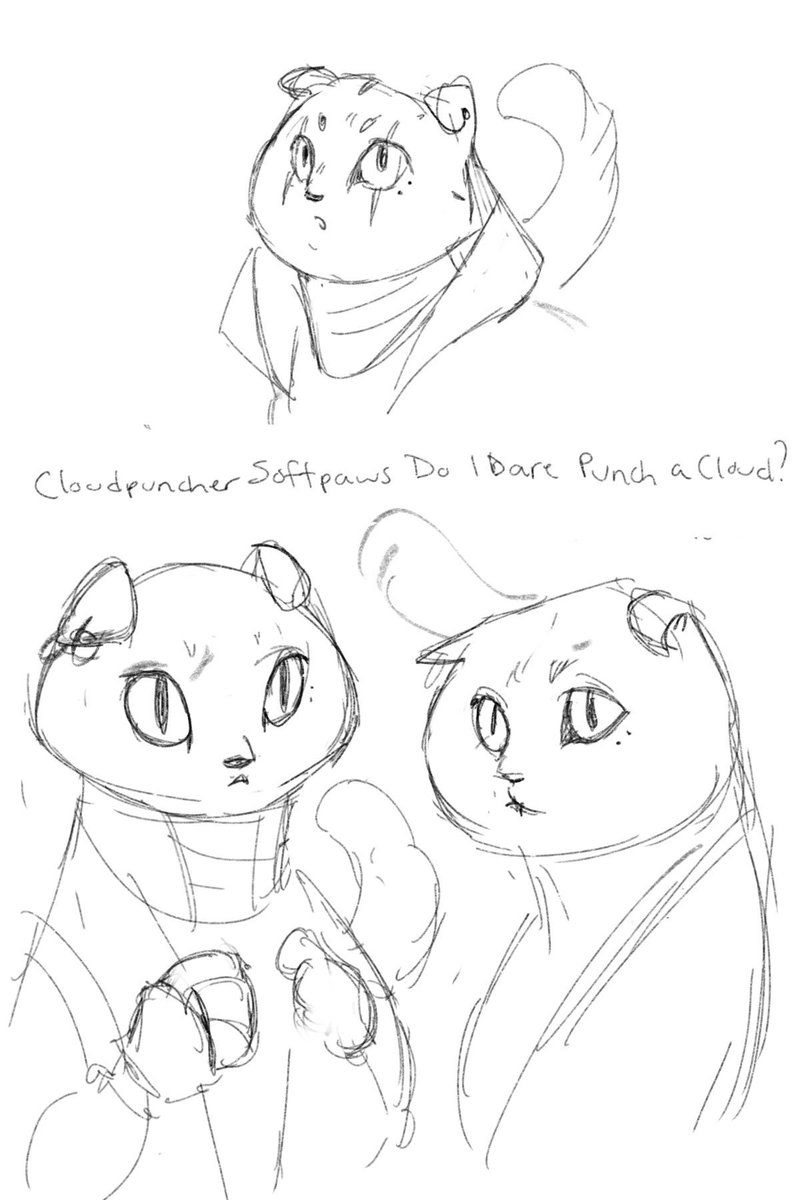 A tabaxi monk. Inspired by Scottish folds.
Name "Cloudpuncher Softpaws, Do I Dare Punch a Cloud?" 
