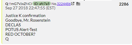96. QDrop 2286. "Goodbye Mr. Rosenstein" is now the name of my garage band. DECLAS is threatened. "Red October?" is asked. None of these things happen (Yes Kav gets confirmed but that wasn't exactly a tough call.)