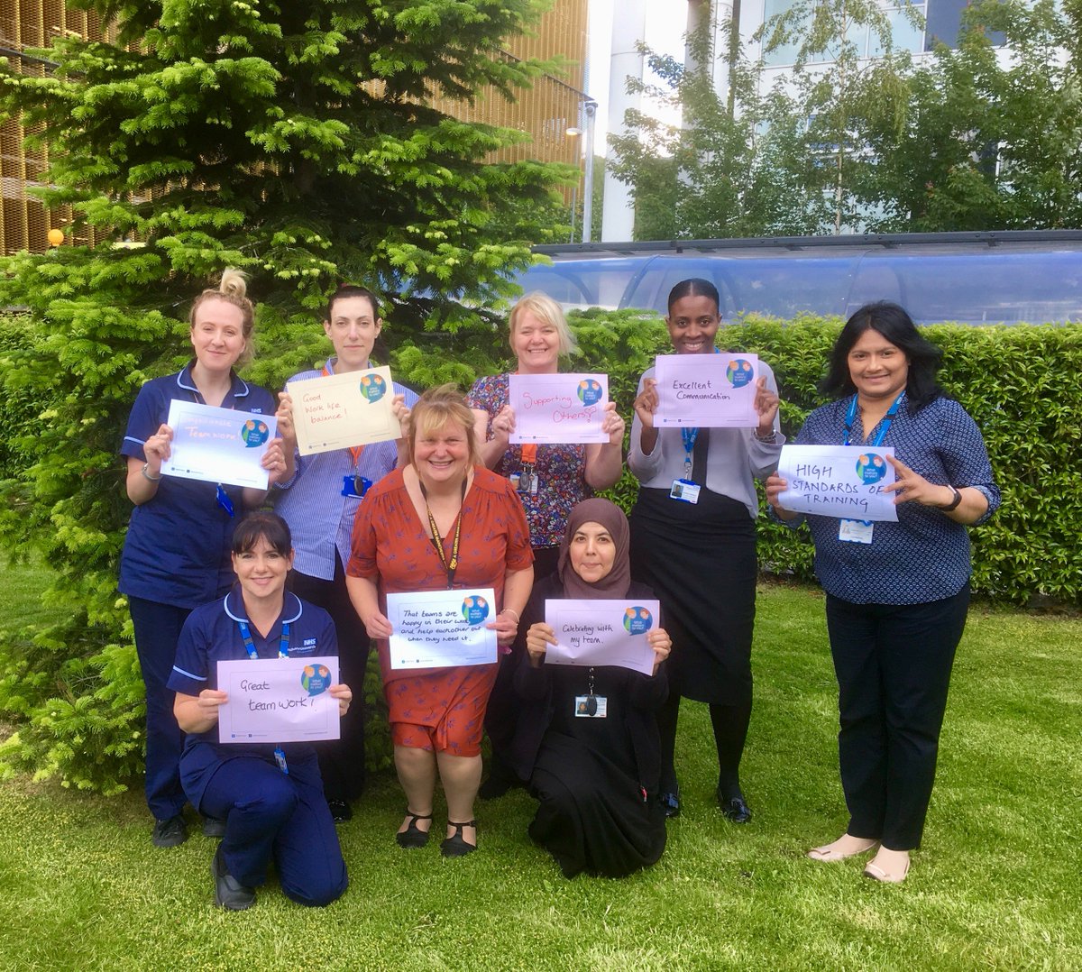 MFT education teams displaying 'What Matters to Me' in delivering the very best training and education #WMTY2019 #WMTM @MftLearning @TraffordHosp @himynameisjaneg @andrea_boland @TntTracy73 👍