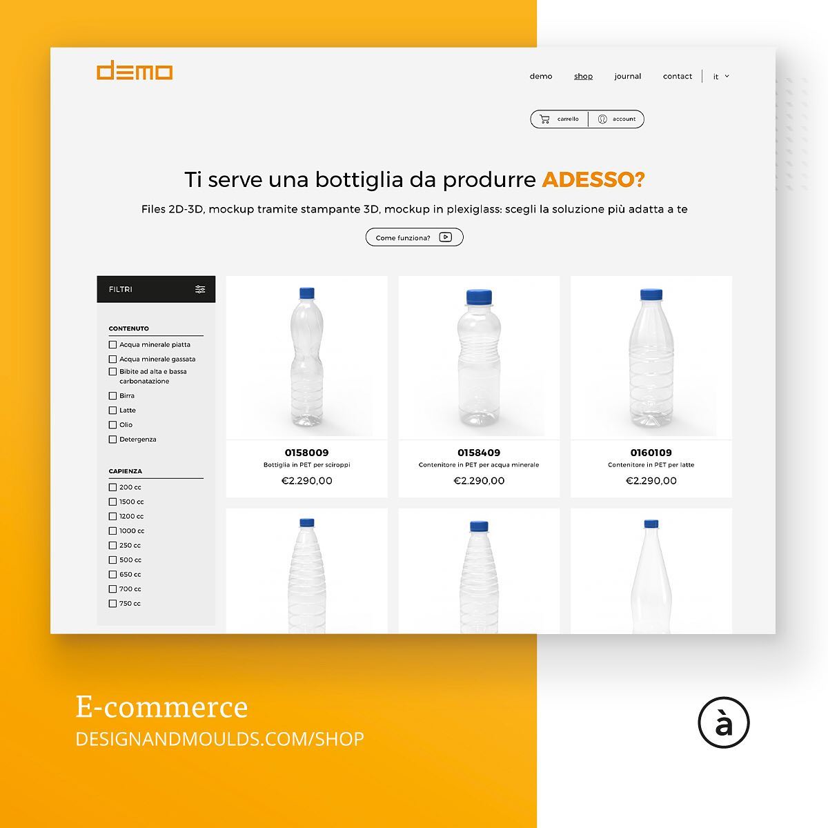 atriostudio's tweet photo. Un e-commerce innovativo nel settore b2b che abbiamo realizzato per Demo, azienda leader nella fornitura di soluzioni nel campo del PET packaging a livello internazionale.
#ecommerce #b2b #website https://t.co/bNIDVbjVcS