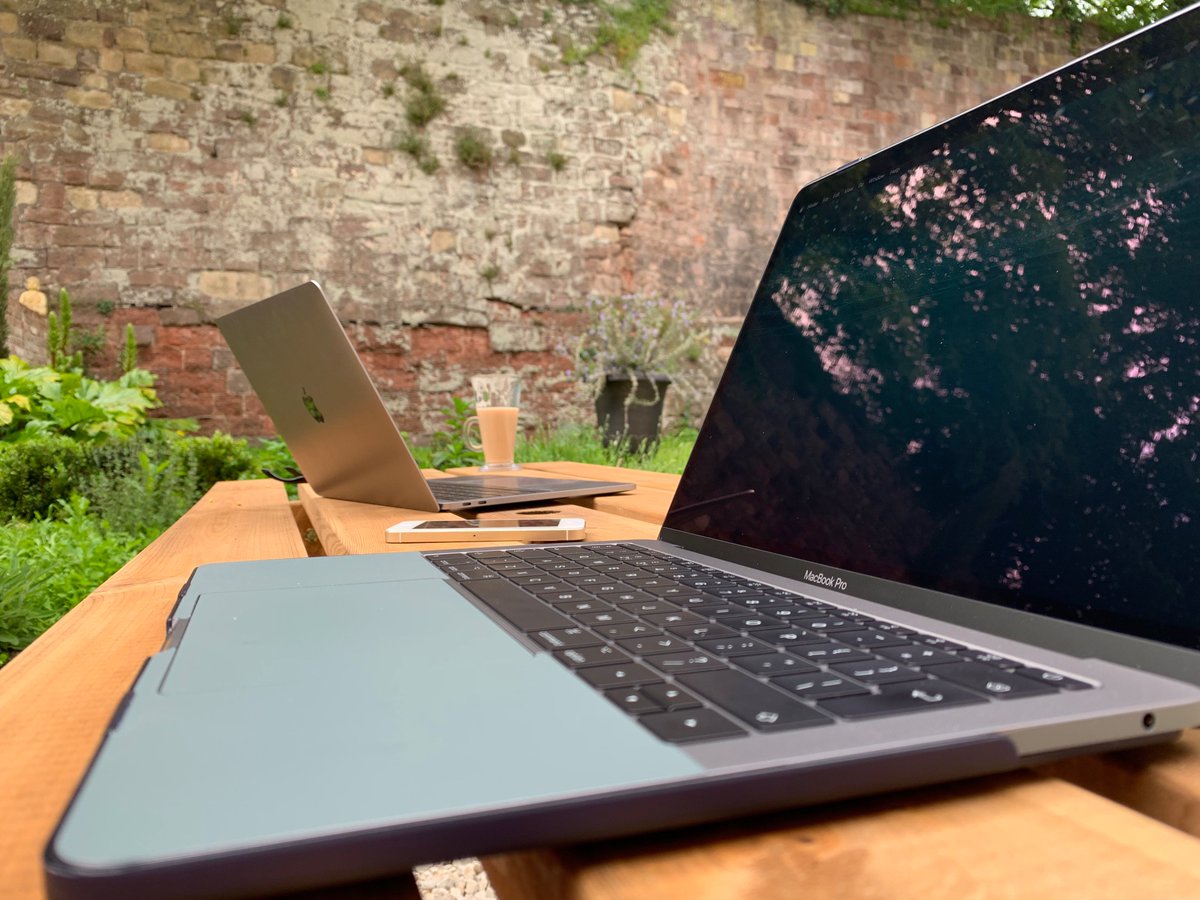 When the sun's out, we like to take our work into our new garden. Where's your favourite place to work? #garden #worklife #techlife #technology #smallbusiness #exeter #overair