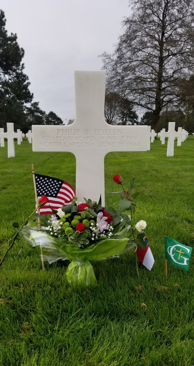 On this 75th anniversary of the D-Day invasion, we remember all those who fought and died for us, including Cap. Philip Edelen, a priest chaplain from the <a href="/RaleighDiocese/">Diocese of Raleigh</a> and <a href="/alumni_cghsnc/">Gibbons Alumni</a>. Thanks to <a href="/Rebecca_Wicklin/">Rebecca Wicklin</a> for telling his story of sacrifice. 🇺🇸💐🙏🏻 #westerneurope18