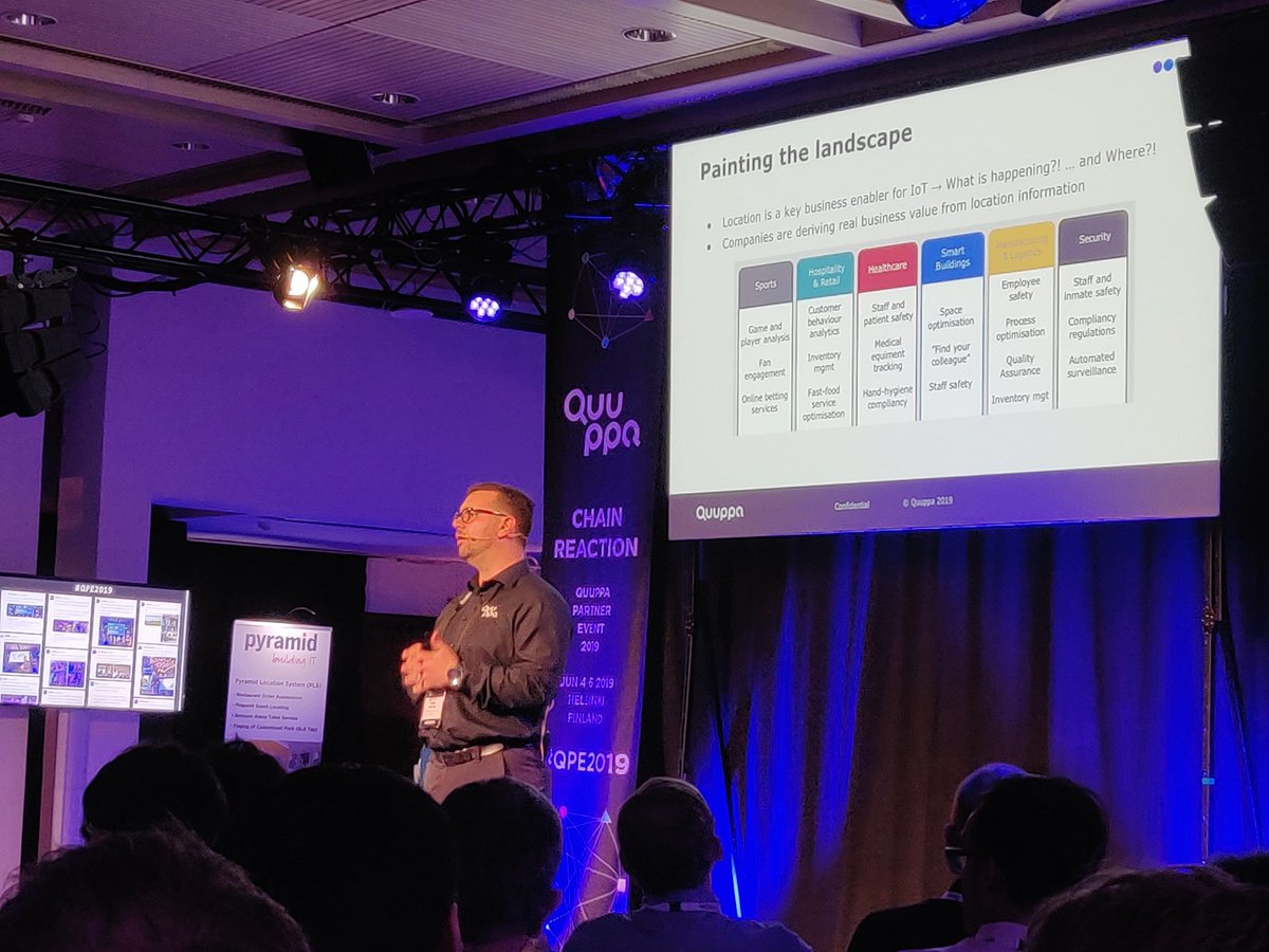 QuuppaTech's tweet photo. #QuuppaTech's @fbelloni explaining Angle-of-Arrival (AoA) and Angle-of-Departure (AoD) at #QPE2019. https://t.co/DtpM6G8j1P