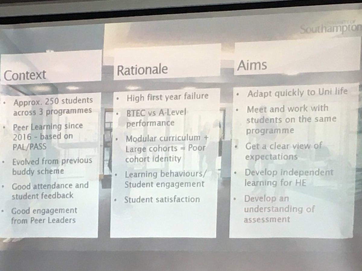 JaneHeadleyTL's tweet photo. Thanks to @neiljohnford for sharing findings on #peer learning on #assessment literacy (student led sessions including some use #exemplars) @UniOfSoton #IFPL2019 https://t.co/zctf6nMMij