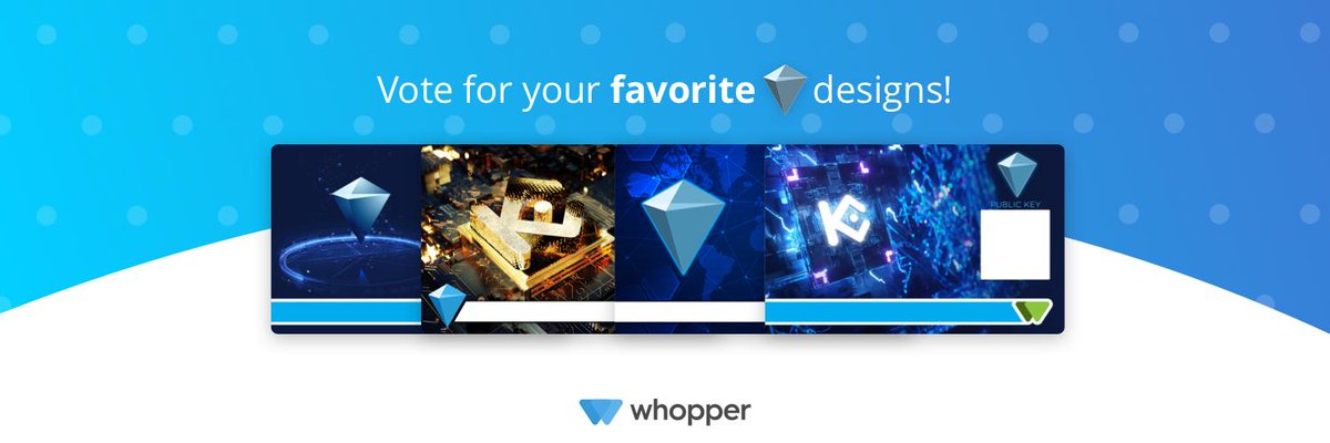 Vote for your favorite <a href="/kucoincom/">KuCoin</a> card designs! The $KCS card design with the most votes will go into production.

#KCS Voting: whopper.io/partnership-sp…
Follow us at <a href="/WhopperCrypto/">Whopper</a> for upcoming listings and giveaways!