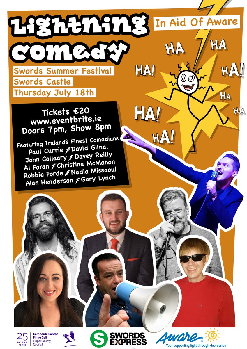 irishplaywright's tweet photo. Tickets on Sale Now @lightningcomedy in Aid of @Aware @eventbrite for The Swords Summer Festival @EVENTSinFingal @Fingalcoco @LoveFingalDub @SwordsExpress #lightningcomedy #aware #lovefingal #ExpressYourself https://t.co/5GJLZQ1uQW