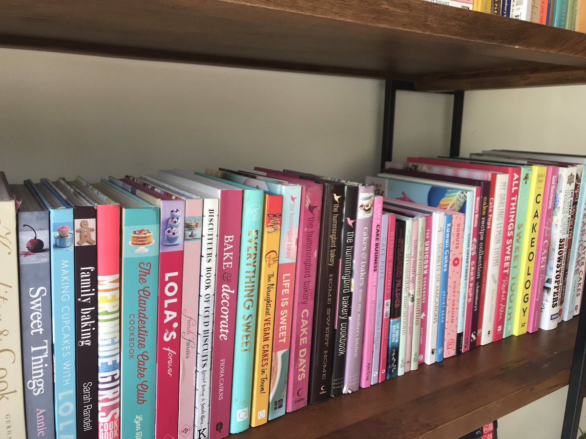 I don’t have one bible - I have many. They’re all safely organised on the new shelf #shelfie #baking