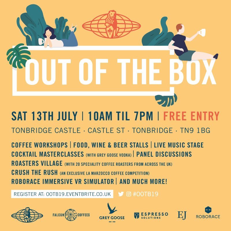 Order your free tickets for the ‘Out of the Box 2019’ event at socsi.in/UOjWh   . Lots taking place Coffee Workshops, Roasters Village, Cocktail Masterclasses, Live music stage plus more.  #Tonbridge Castle #lamarzoccouk #OOTB19